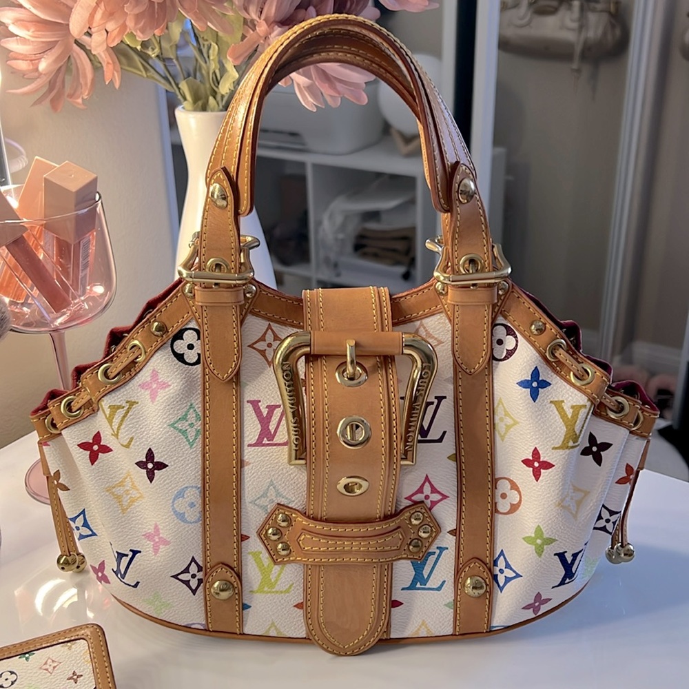 LOUIS VUITTON Murakami White Multicolor Theda GM Bag Limited edition